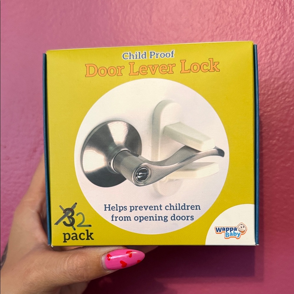 Child Proof Door Lever Lock - Silver